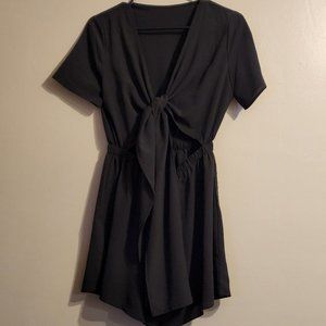 Women's Black Front Tie Romper